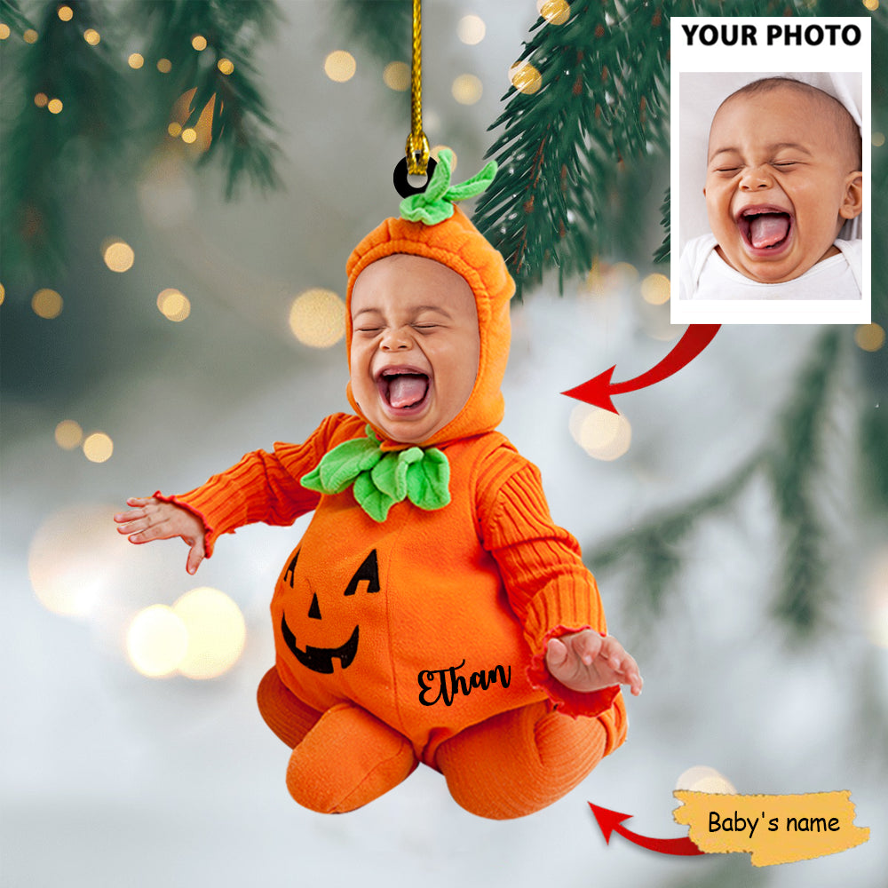 Ornament - Baby Pumpkin Costume Ornament - Custom Name and Bab - Best gifts your whole family