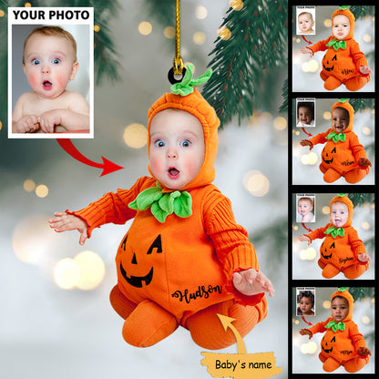 Ornament - Baby Pumpkin Costume Ornament - Custom Name and Bab - Best gifts your whole family