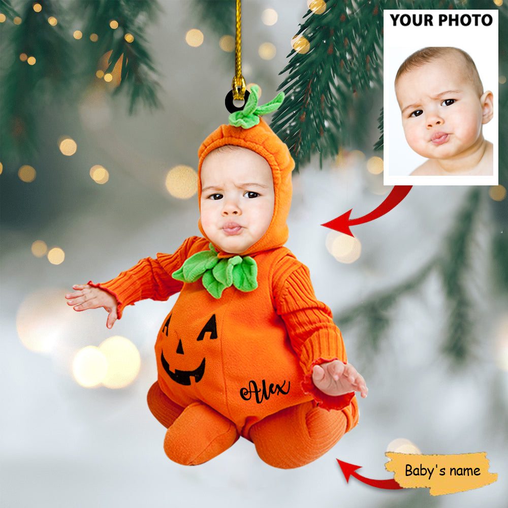 Ornament - Baby Pumpkin Costume Ornament - Custom Name and Bab - Best gifts your whole family