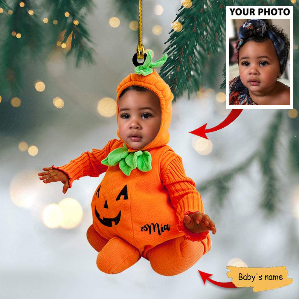 Ornament - Baby Pumpkin Costume Ornament - Custom Name and Bab - Best gifts your whole family