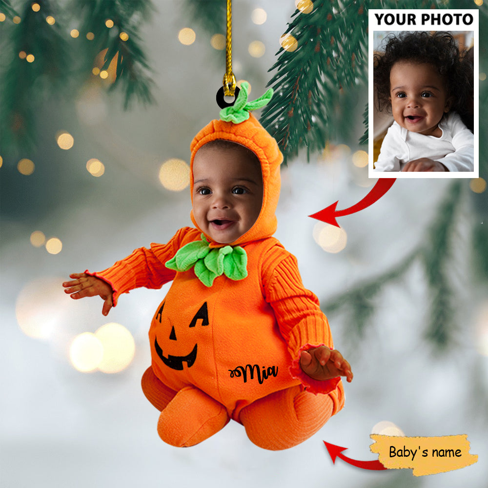 Ornament - Baby Pumpkin Costume Ornament - Custom Name and Bab - Best gifts your whole family