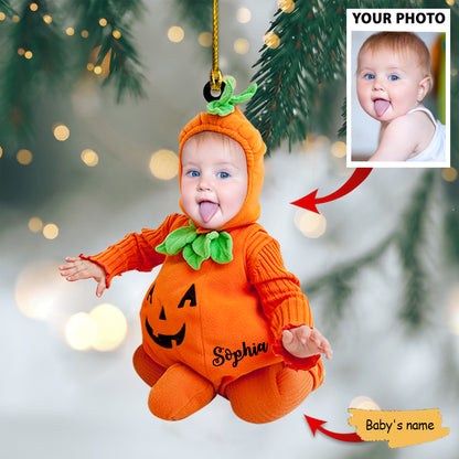 Ornament - Baby Pumpkin Costume Ornament - Custom Name and Bab - Best gifts your whole family