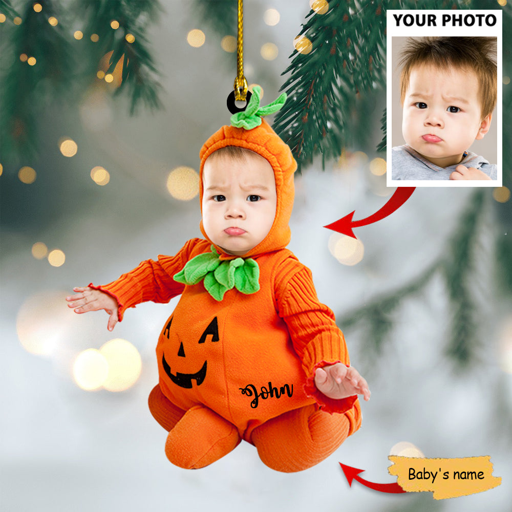 Ornament - Baby Pumpkin Costume Ornament - Custom Name and Bab - Best gifts your whole family