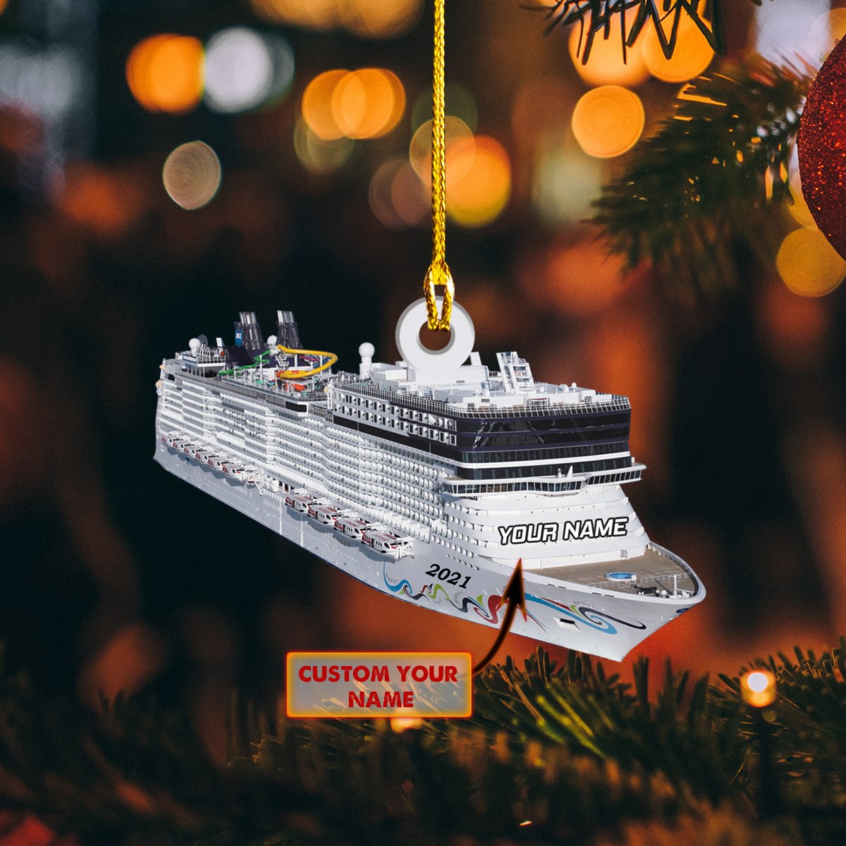 Ornament - Cruise Ship Custom Shaped Flat Ornament, Ornament Christmas Decor, Home Deco - Best gifts your whole family