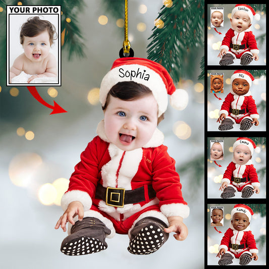 Ornament - Custom Baby Cute Photo With Name for Christmas Ornament - Best gifts your whole family