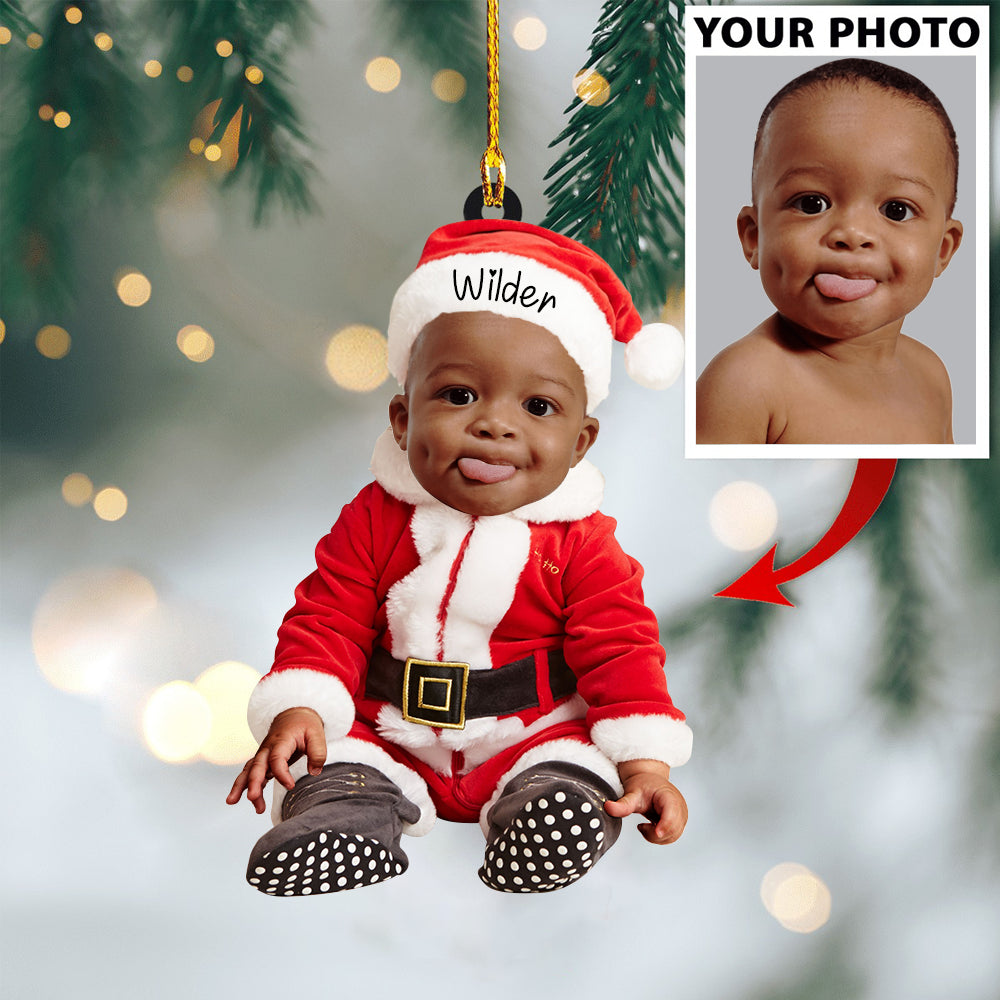 Ornament - Custom Baby Cute Photo With Name for Christmas Ornament - Best gifts your whole family