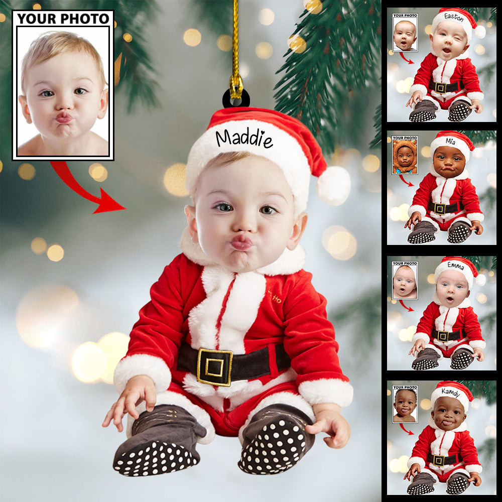 Ornament - Custom Baby Cute Photo With Name for Christmas Ornament - Best gifts your whole family