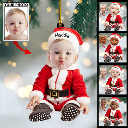 Ornament - Custom Baby Cute Photo With Name for Christmas Ornament - Best gifts your whole family