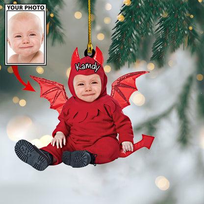 Ornament - Custom Baby Dragon Cute Photo With Name for Christmas Ornament LTP0 - Best gifts your whole family