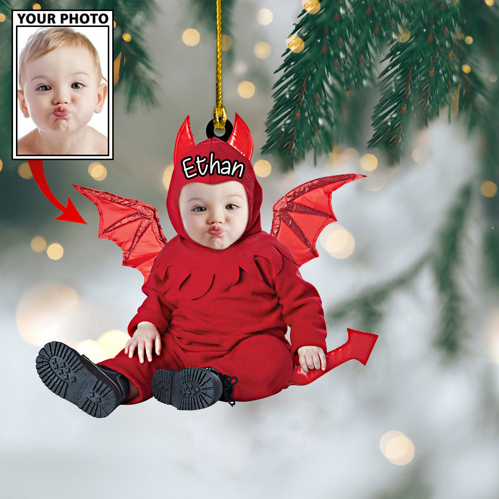 Ornament - Custom Baby Dragon Cute Photo With Name for Christmas Ornament LTP0 - Best gifts your whole family