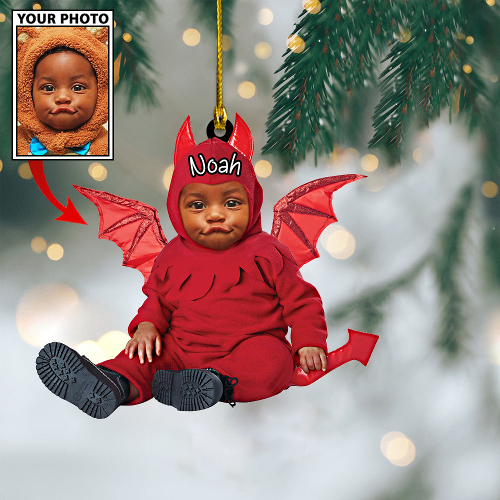Ornament - Custom Baby Dragon Cute Photo With Name for Christmas Ornament LTP0 - Best gifts your whole family