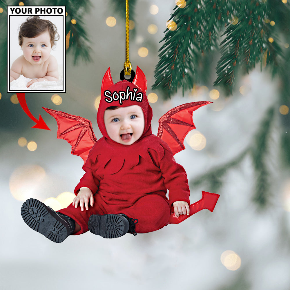 Ornament - Custom Baby Dragon Cute Photo With Name for Christmas Ornament LTP0 - Best gifts your whole family