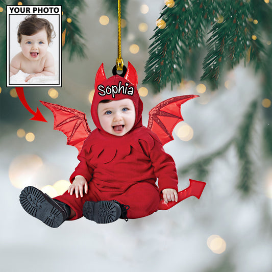 Ornament - Custom Baby Dragon Cute Photo With Name for Christmas Ornament LTP0 - Best gifts your whole family