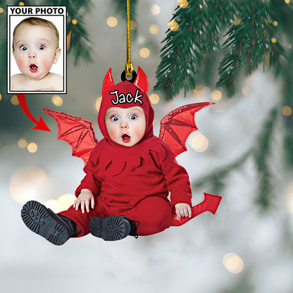 Ornament - Custom Baby Dragon Cute Photo With Name for Christmas Ornament LTP0 - Best gifts your whole family