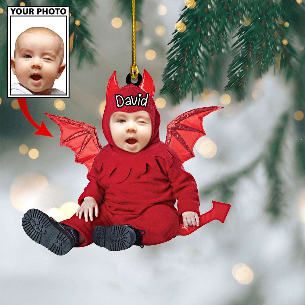Ornament - Custom Baby Dragon Cute Photo With Name for Christmas Ornament LTP0 - Best gifts your whole family