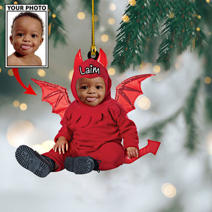 Ornament - Custom Baby Dragon Cute Photo With Name for Christmas Ornament LTP0 - Best gifts your whole family