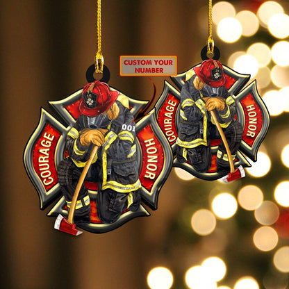 Ornament - FireFighter - Custom Shaped Flat Ornament, Chirstmas Decor, Home Decor, Gift for Christma - Best gifts your whole family