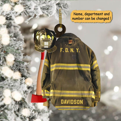 Ornament - Firefighter Armor Custom Shaped Acrylic Ornament Two Sides Print, Christmas Ornament Deco - Best gifts your whole family