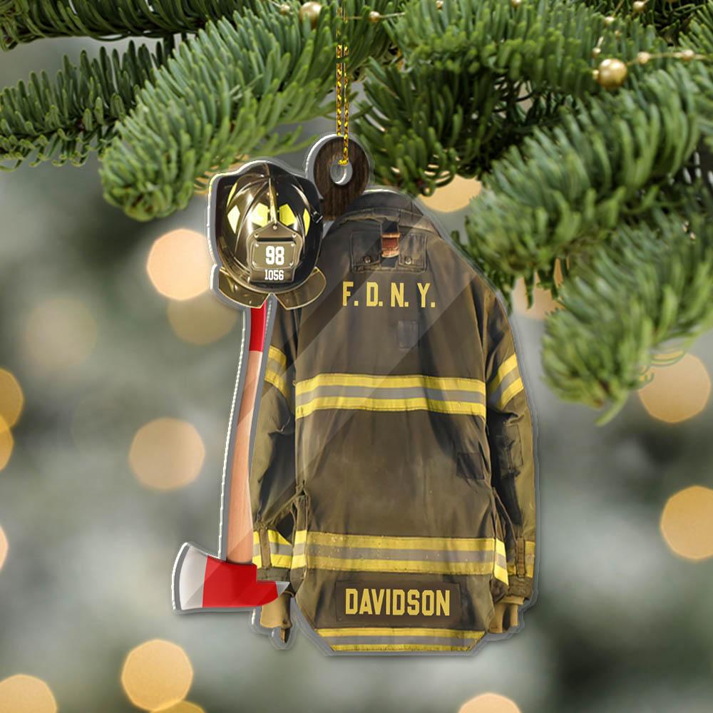 Ornament - Firefighter Armor Custom Shaped Acrylic Ornament Two Sides Print, Christmas Ornament Deco - Best gifts your whole family
