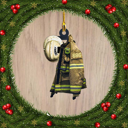 Ornament - Firefighter Shaped Ornament - Firefighter Gift - Firefight Christmas Day Hanger Decor, Custom Shaped Flat Ornament Christma - Best gifts your whole family