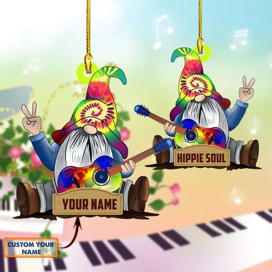 Ornament - Hippie - Custom Shaped Flat Ornament, Gnome Ornament Christmas, Home Decor, Christmas Deco - Best gifts your whole family