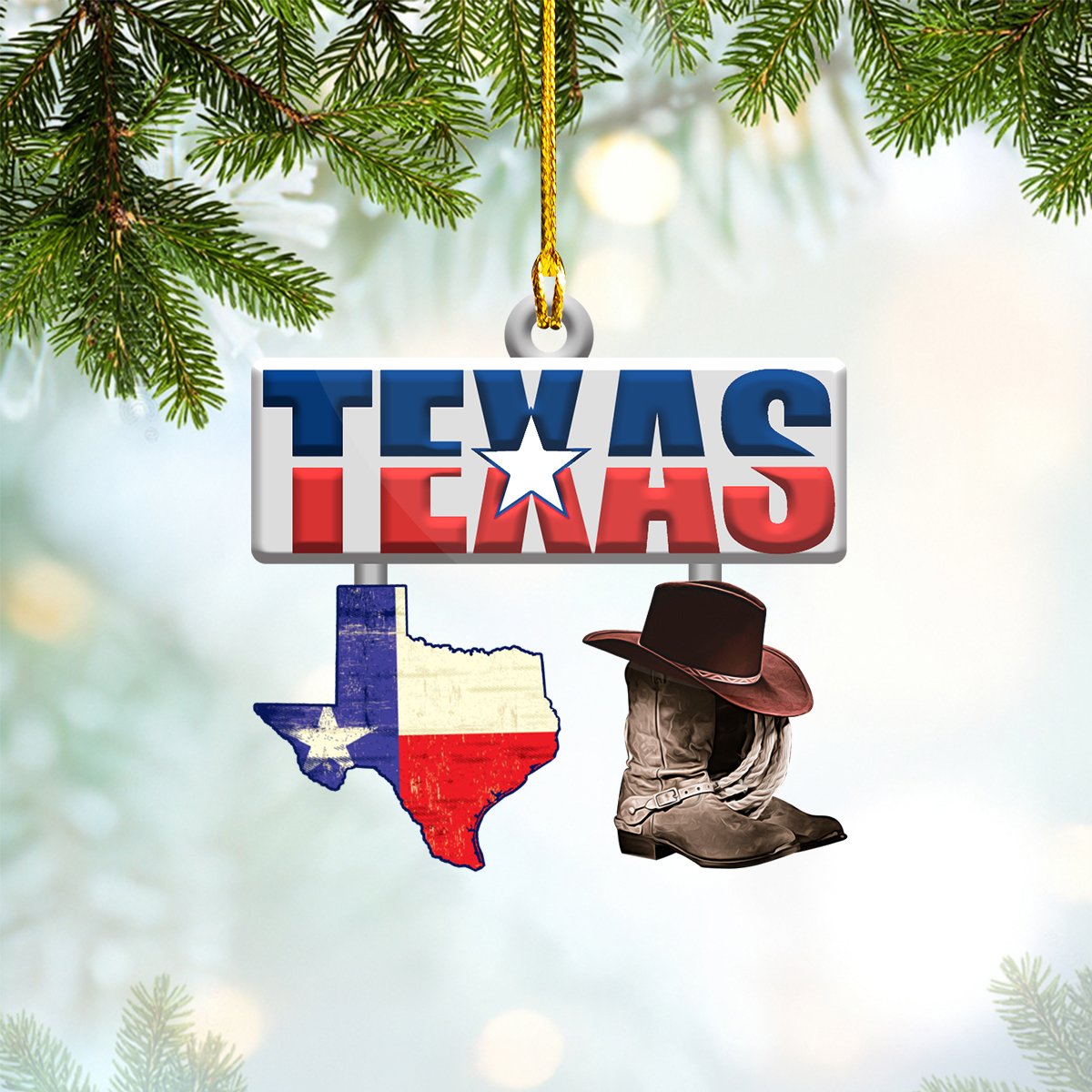 Ornament - Ornament Texas State Custom Shaped Flat Ornament, Ornament Christma - Best gifts your whole family