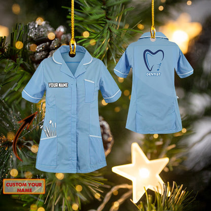 Ornament - Personalized Custom Name Dentist Custom Shaped Flat Ornament Christma - Best gifts your whole family