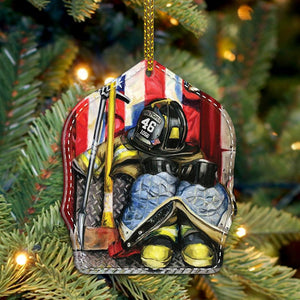 Ornament - Personalized Fire Clothing Set Helmet Shield Firefighter Ornament - Best gifts your whole family