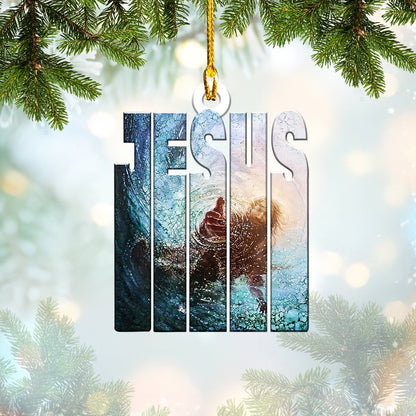 Ornament - Personalized Jesus Give Your Hand Ornament Shaped Flat Ornament - Best gifts your whole family