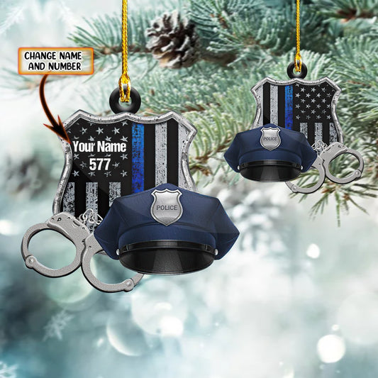 Ornament - Personalized Police Combo Shaped Flat Ornament Christmas, Gift for Police, Christmas Deco - Best gifts your whole family