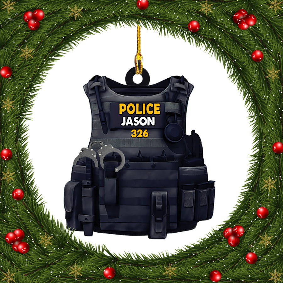 Ornament - Personalized Police Custom Ornament, Custom Shaped Flat Ornament Christmas, Christmas Deco - Best gifts your whole family