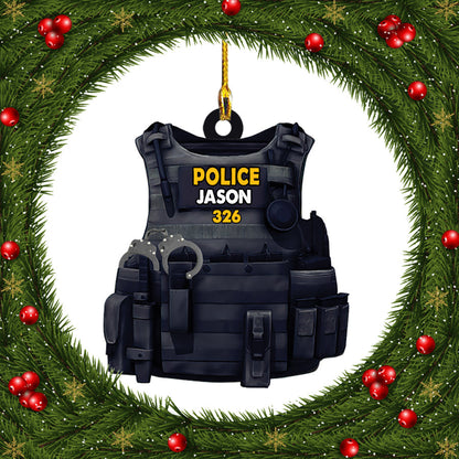 Ornament - Personalized Police Custom Ornament, Custom Shaped Flat Ornament Christmas, Christmas Deco - Best gifts your whole family