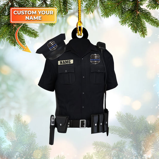 Ornament - Personalized Police Hat With Gun Shaped Flat Ornament Christmas, Ornament for Polic - Best gifts your whole family