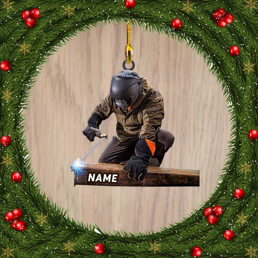 Ornament - Personalized Welder Name Custom Shaped Ornament, Custom Shaped Flat Ornament Christmas, Christmas Deco - Best gifts your whole family