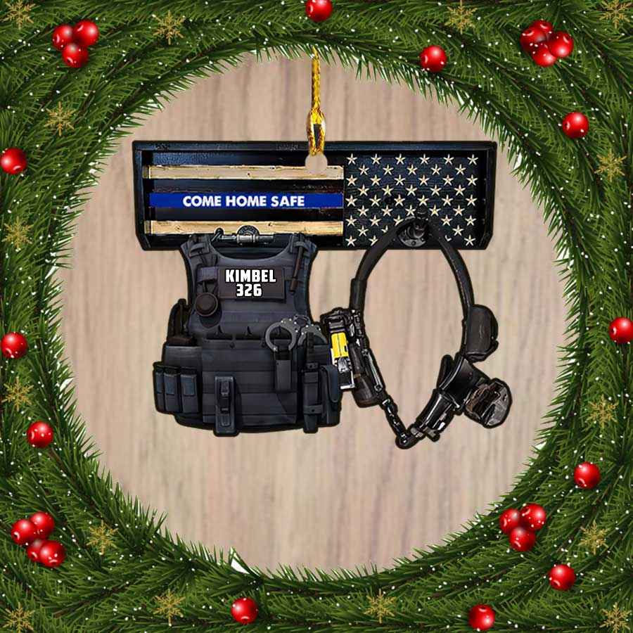 Ornament - Police Come Home Safe Shaped Ornament - Police Gift - Police Christmas Day Hanger Decor, Custom Shaped Flat Ornament Christma - Best gifts your whole family