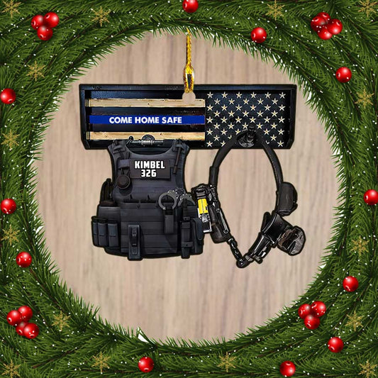 Ornament - Police Come Home Safe Shaped Ornament - Police Gift - Police Christmas Day Hanger Decor, Custom Shaped Flat Ornament Christma - Best gifts your whole family