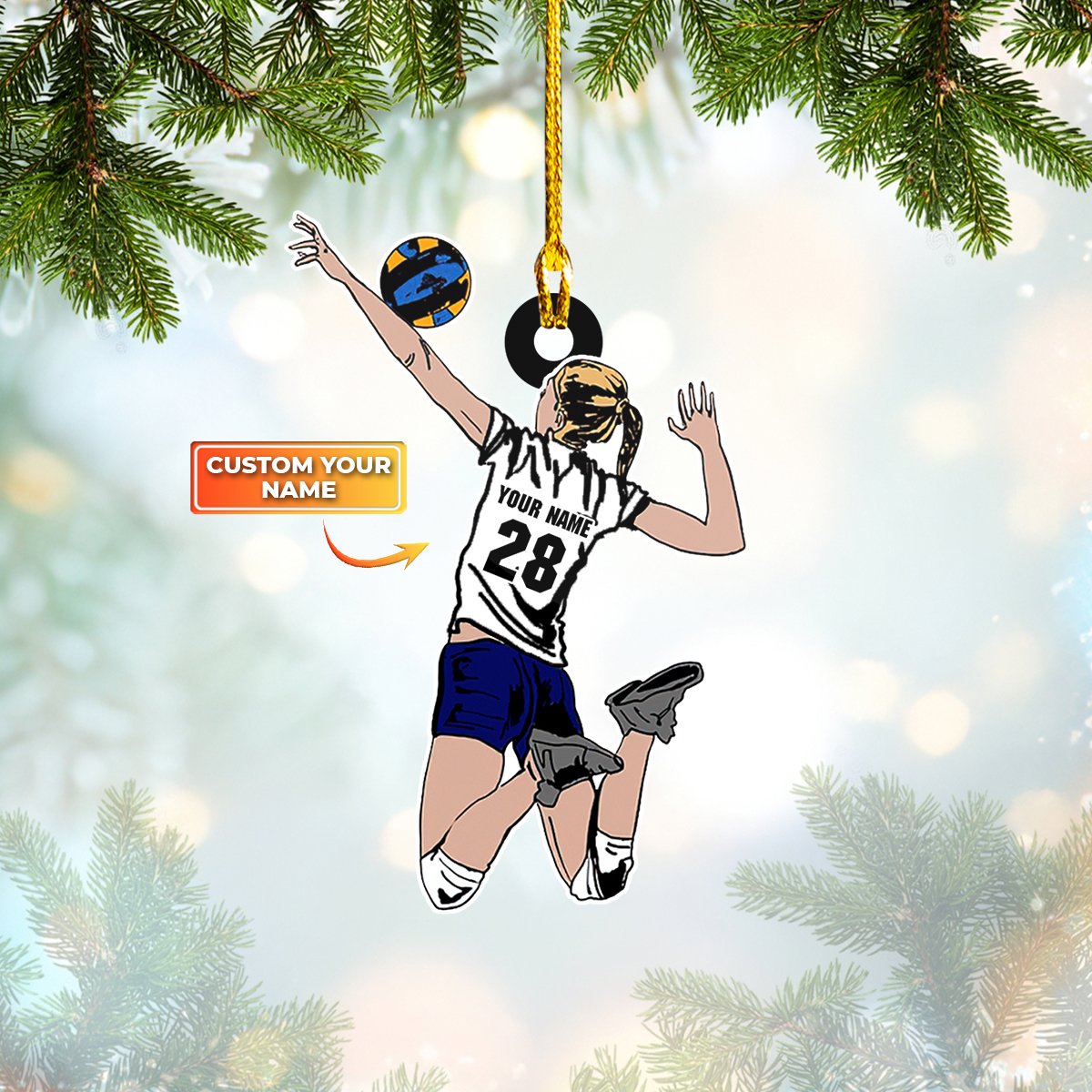 Ornament - Volleyball Custom Shaped Flat Ornament, Ornament Christmas Decor, Home Deco - Best gifts your whole family