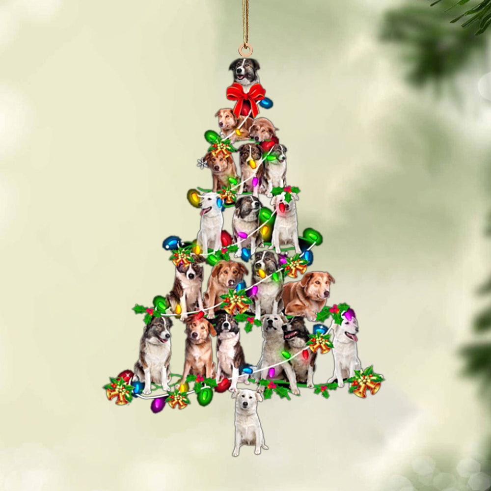 Ornament- Aidi-Christmas Tree Lights-Two Sided Ornament, Happy Christmas Ornament, Car Ornament - Best gifts your whole family