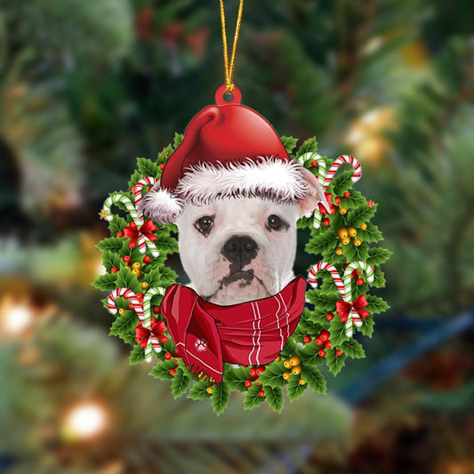 Ornament- American Bulldog 2-Xmas Bandana Hanging Ornament, Happy Christmas Ornament, Car Ornament - Best gifts your whole family