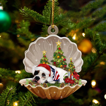 Ornament- American Bulldog-Sleeping Pearl in Christmas Two Sided Ornament, Christmas Ornament, Car Ornament - Best gifts your whole family