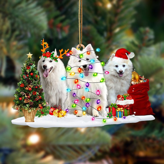 Ornament- American Eskimo Dog-Christmas Dog Friends Hanging Ornament, Happy Christmas Ornament, Car Ornament - Best gifts your whole family