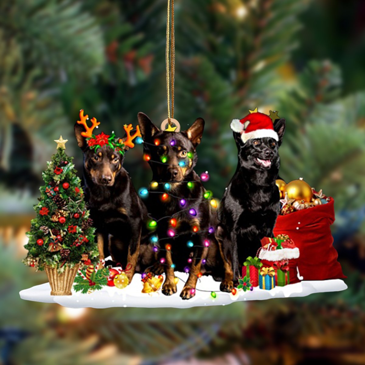 Ornament- Australian Kelpie-Christmas Dog Friends Hanging Ornament, Happy Christmas Ornament, Car Ornament - Best gifts your whole family