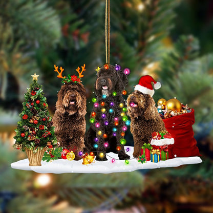Ornament- Barbet-Christmas Dog Friends Hanging Ornament, Happy Christmas Ornament, Car Ornament - Best gifts your whole family