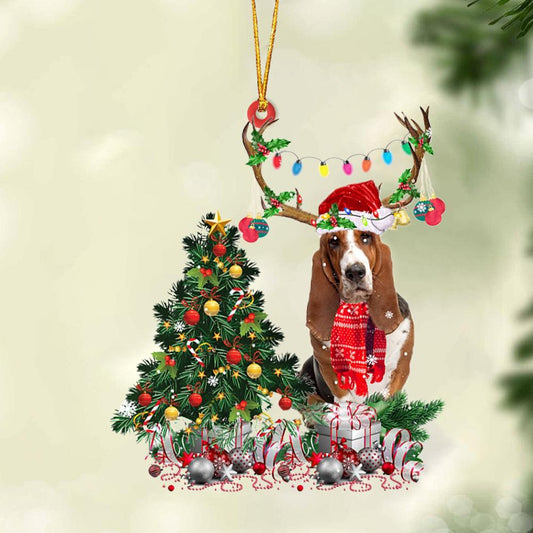 Ornament- Basset Hound-Christmas Tree Gift Hanging Ornament, Happy Christmas Ornament, Car Ornament - Best gifts your whole family