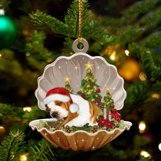 Ornament- Basset Hound-Sleeping Pearl in Christmas Two Sided Ornament, Happy Christmas Ornament, Car Ornament - Best gifts your whole family