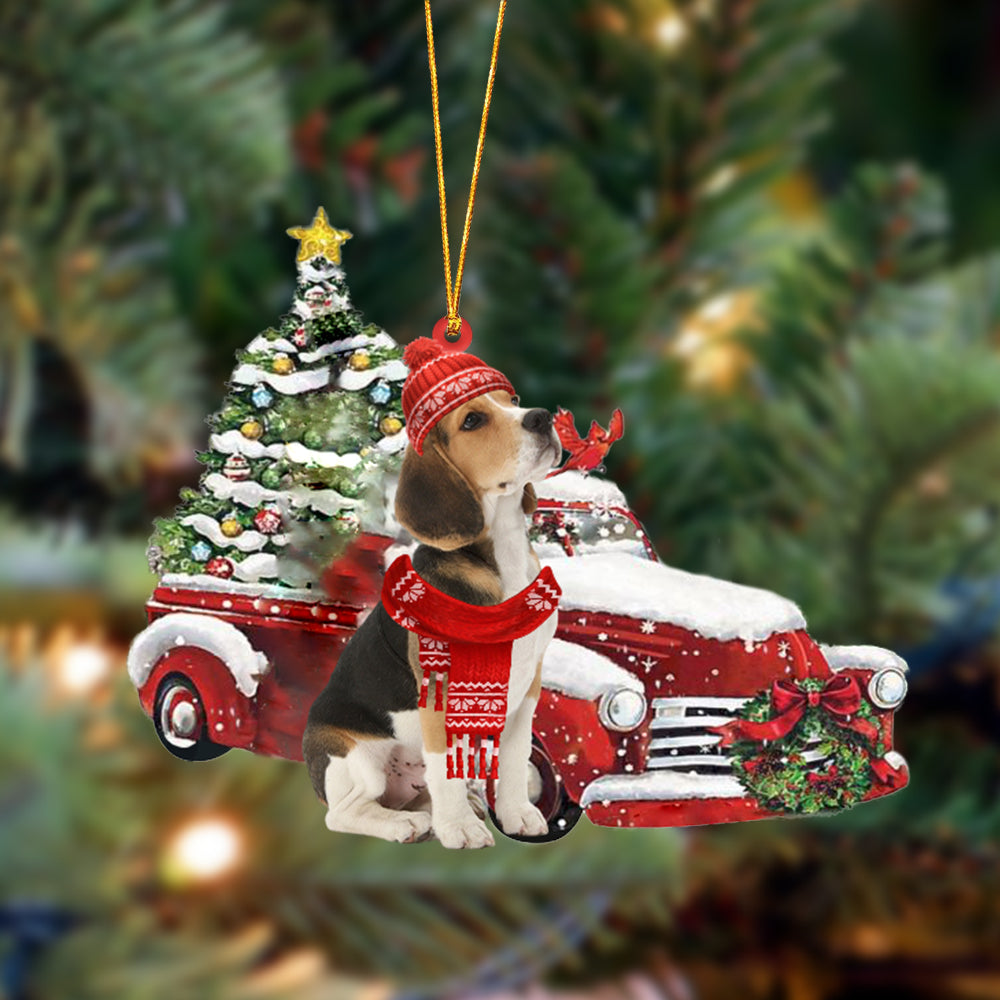 Ornament- Beagle-Christmas Car Two Sided Ornament, Happy Christmas Ornament, Car Ornament - Best gifts your whole family