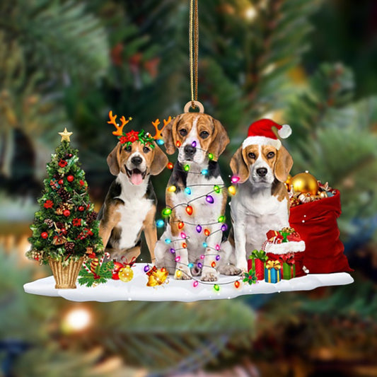 Ornament- Beagle-Christmas Dog Friends Hanging Ornament, Happy Christmas Ornament, Car Ornament - Best gifts your whole family