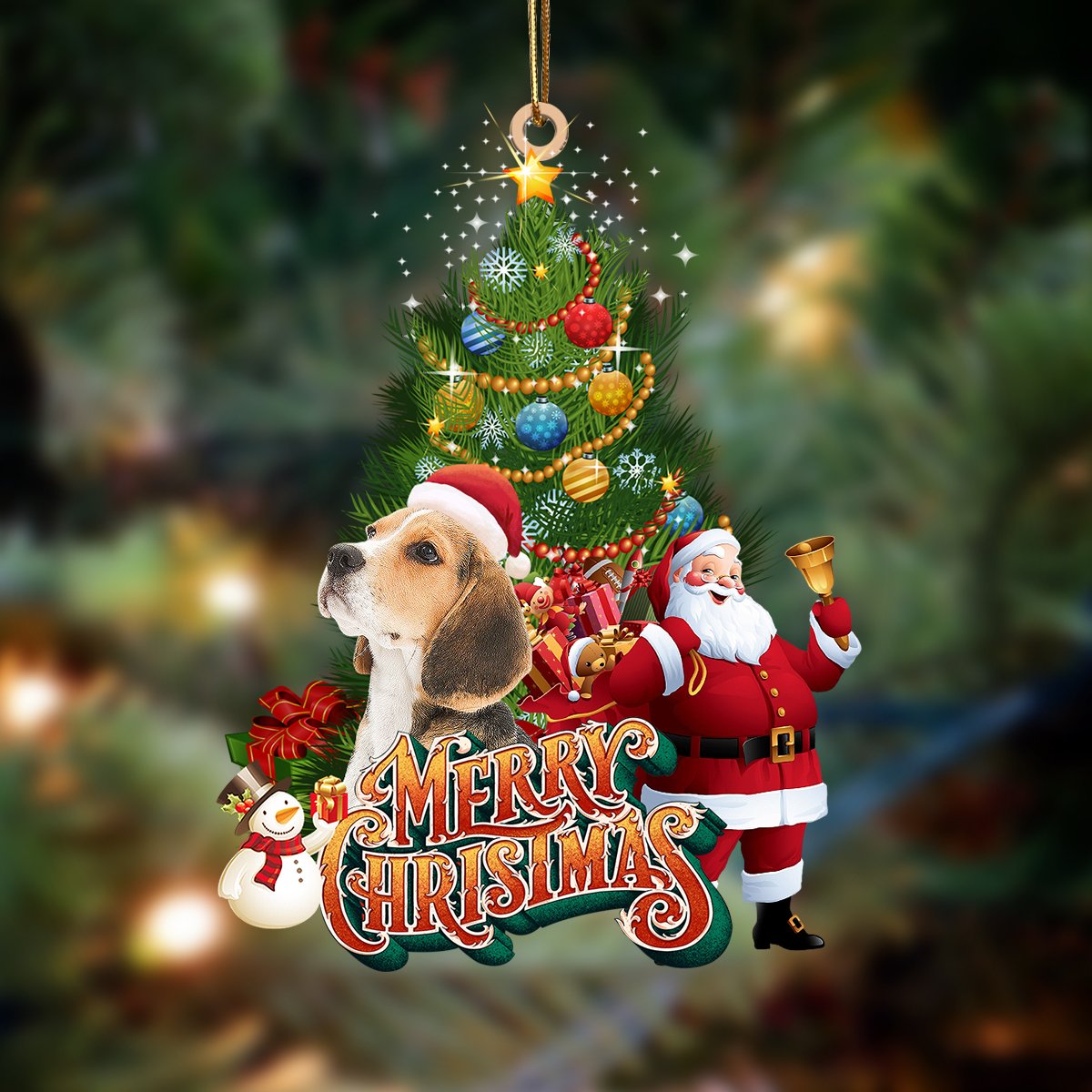 Ornament- Beagle-Christmas Tree&Dog Hanging Ornament, Happy Christmas Ornament, Car Ornament - Best gifts your whole family