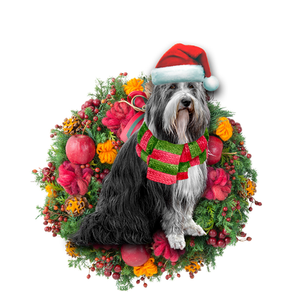 Ornament- Bearded Collie Christmas Ornament, Happy Christmas Ornament, Car Ornament - Best gifts your whole family