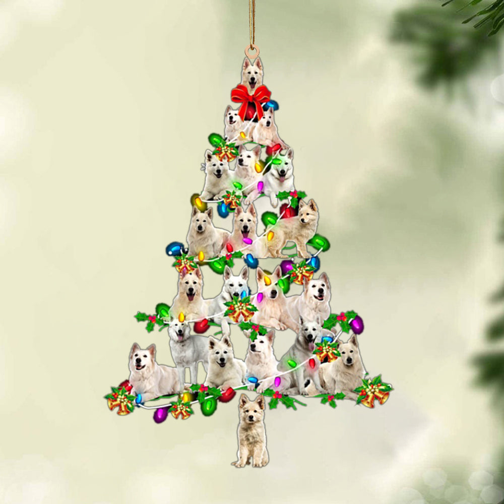 Ornament- Berger Blanc Suisse-Christmas Tree Lights-Two Sided Ornament, Christmas Ornament, Car Ornament - Best gifts your whole family